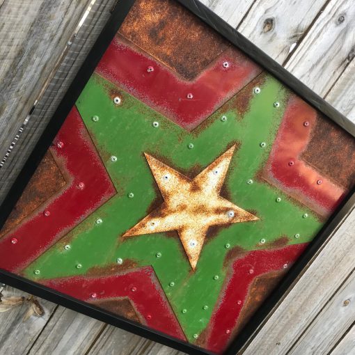 Rusty Star Square Metal Sign